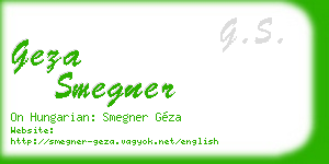 geza smegner business card
